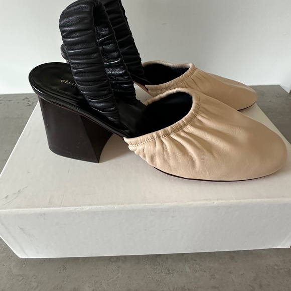 Celine Ballerina Nappa Soft Lamb Leather Slingback - Picture 1 of 8